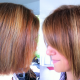 Mèches de 2 couleurs, blondes et cuivrées